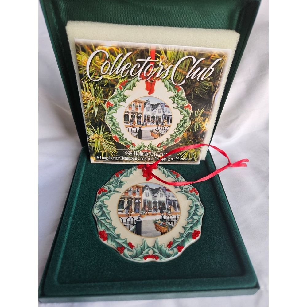 1998 Longaberger Collectors Club Christmas Ornament w/original box & paperwork
